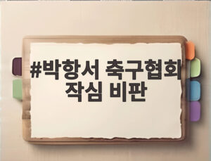 박항서 축구협회 작심 비판