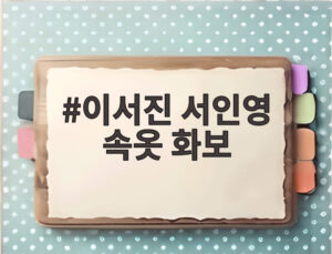 이서진 서인영 속옷 화보