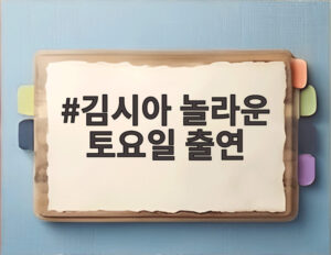 김시아 놀라운 토요일 출연