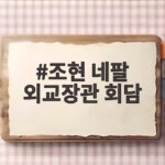 조현 네팔 외교장관 회담