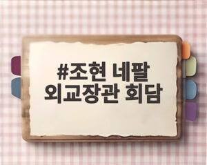 조현 네팔 외교장관 회담