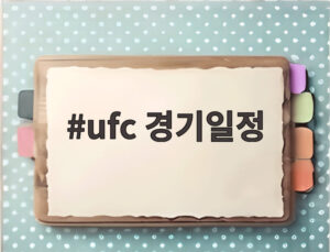 ufc 경기일정
