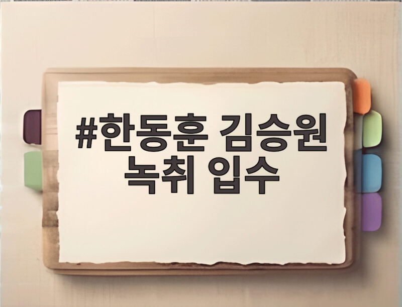 한동훈 김승원 녹취 입수