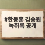한동훈 김승원 녹취록 공개 우연히 만났다는 해명의 진실은 한동훈 김승원 녹취록 공개