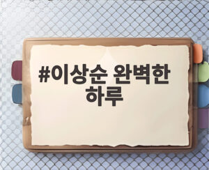 이상순 완벽한 하루