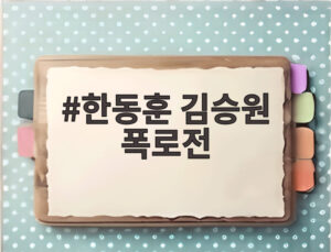 한동훈 김승원 폭로전
