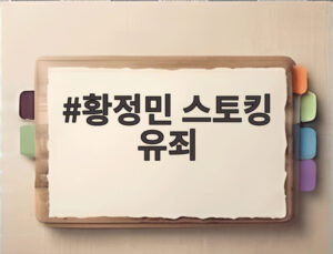 황정민 스토킹 유죄