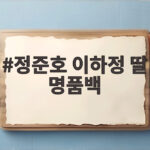 정준호 이하정 딸 명품백
