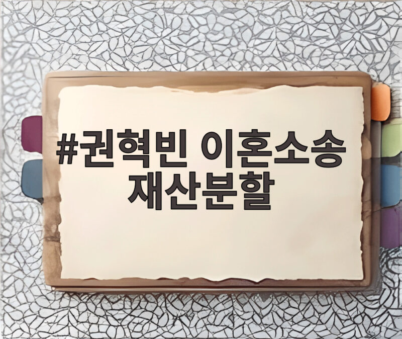 권혁빈 이혼소송 재산분할