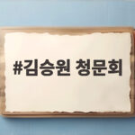 김승원 청문회 증인 없이 진행될까 국민의힘 반발 속 쟁점 총정리 김승원 청문회