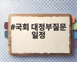 국회 대정부질문 일정