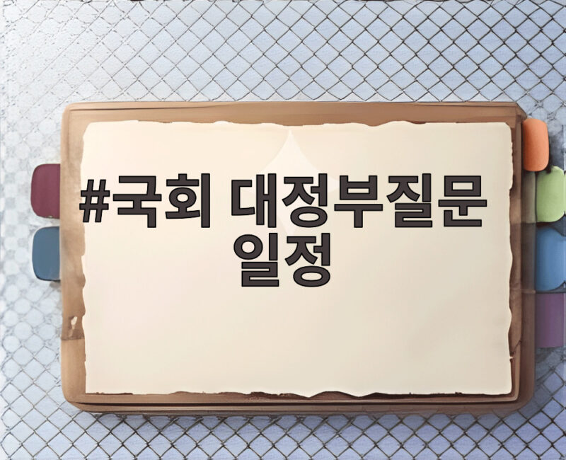 국회 대정부질문 일정