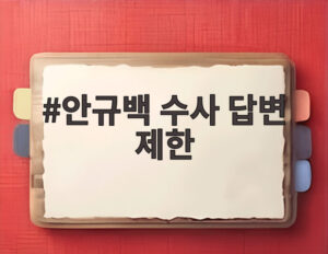 안규백 수사 답변 제한