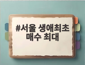 서울 생애최초 매수 최대