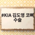 KIA 김도영 코뼈 수술 소식 아시안게임 출전 가능할까 KIA 김도영 코뼈 수술