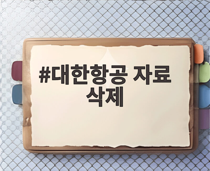 대한항공 자료 삭제