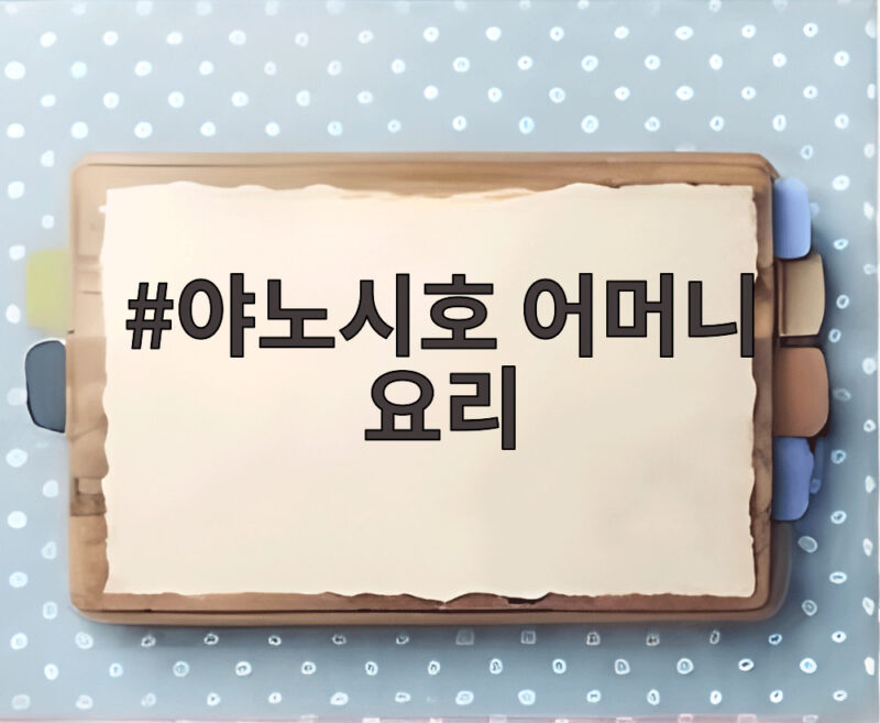 야노시호 어머니 요리 레시피와 눈물의 모녀 이야기 1 야노시호 어머니 요리