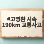 고명환 시속 190km 교통사고 죽기 직전 유언 요구받은 사연 고명환 시속 190km 교통사고