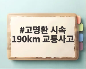 고명환 시속 190km 교통사고