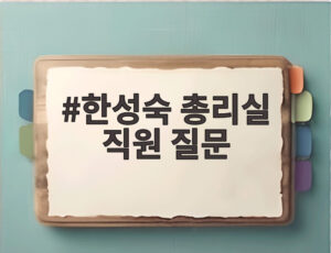 한성숙 총리실 직원 질문