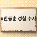 한동훈 경찰 수사