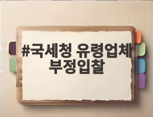 국세청 유령업체 부정입찰