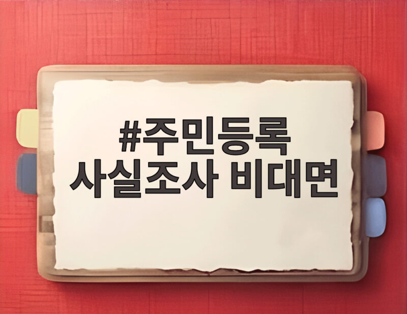 주민등록 사실조사 비대면 참여 오늘까지 놓치면 어떻게 되는지 1 주민등록 사실조사 비대면