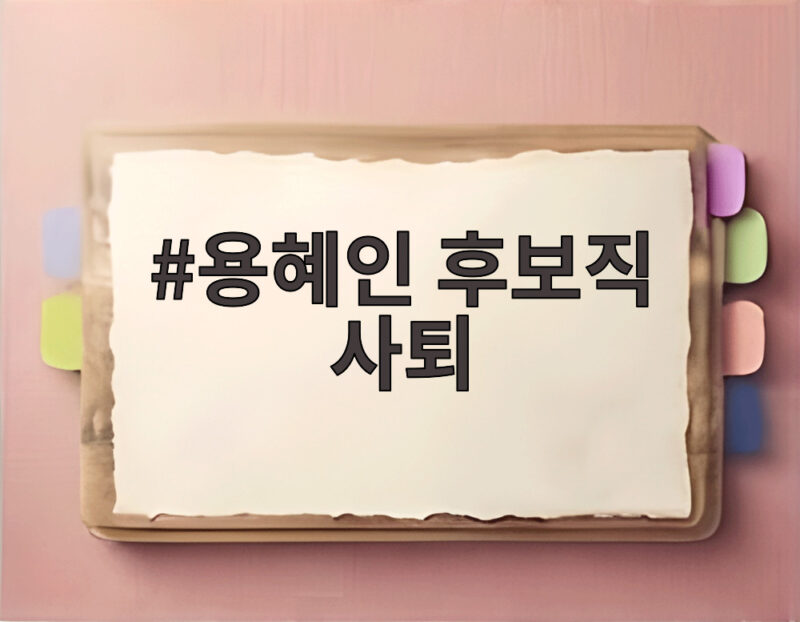 용혜인 후보직 사퇴