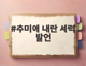 추미애 내란 세력 발언