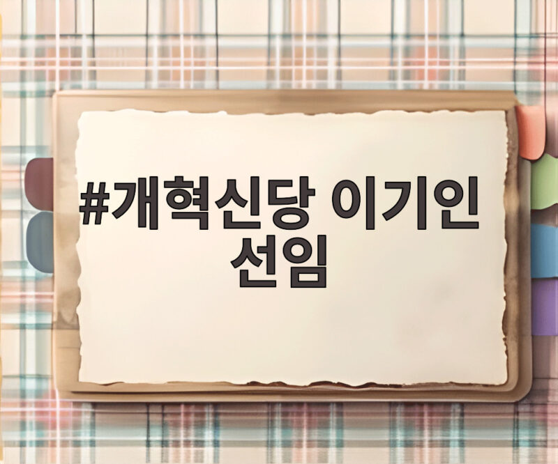 개혁신당 이기인 선임