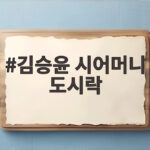 김승윤 시어머니 도시락