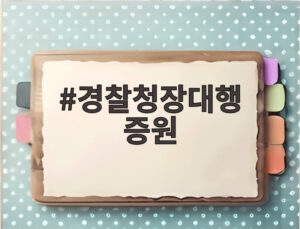 경찰청장대행 증원