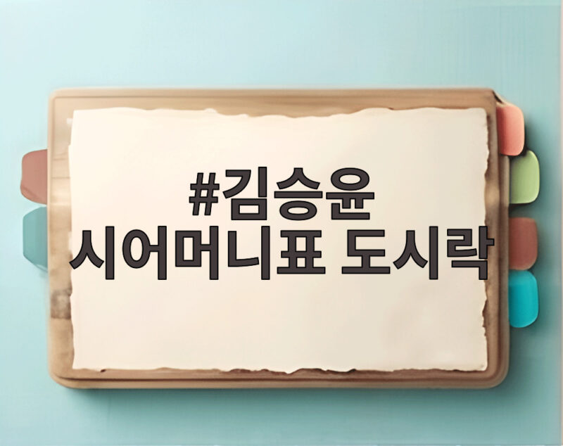 김승윤 시어머니표 도시락
