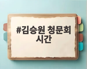 김승원 청문회 시간