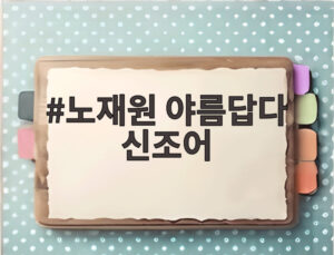 노재원 야름답다 신조어