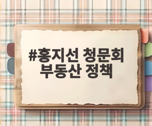 홍지선 청문회 부동산 정책