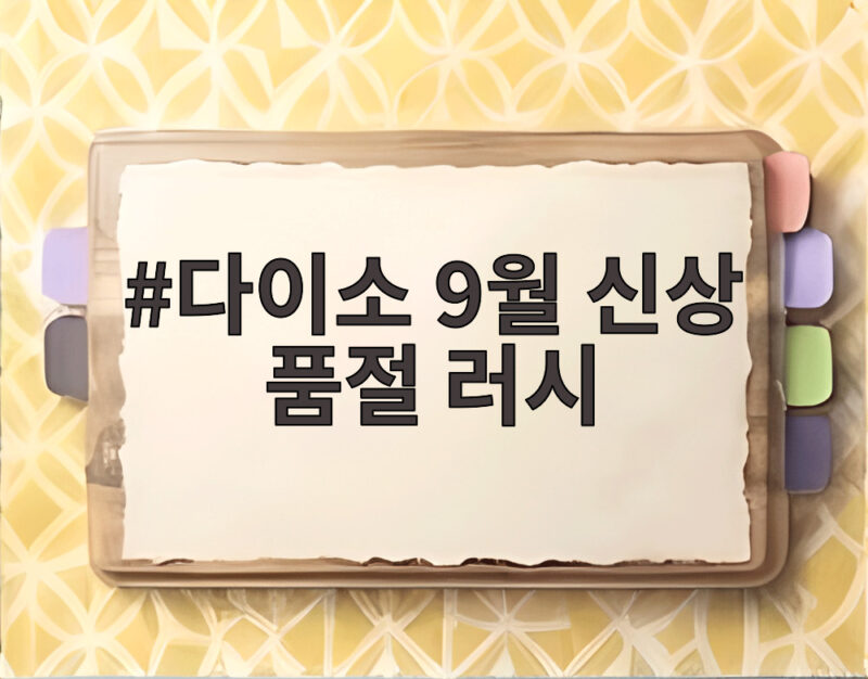 다이소 9월 신상 품절 러시, 매대가 텅 비는 이유와 득템 성공 방법 1 다이소 9월 신상 품절 러시