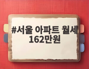 서울 아파트 월세 162만원