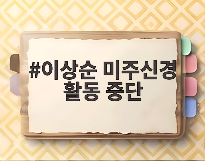 이상순 미주신경 활동 중단 이유와 현재 상태를 알아보니 1 이상순 미주신경 활동 중단