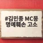 김민종 MC몽 명예훼손 고소