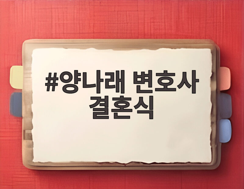 양나래 변호사 결혼식
