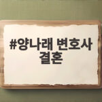 양나래 변호사 결혼 소식과 신랑 얼굴을 숨기는 이유 양나래 변호사 결혼