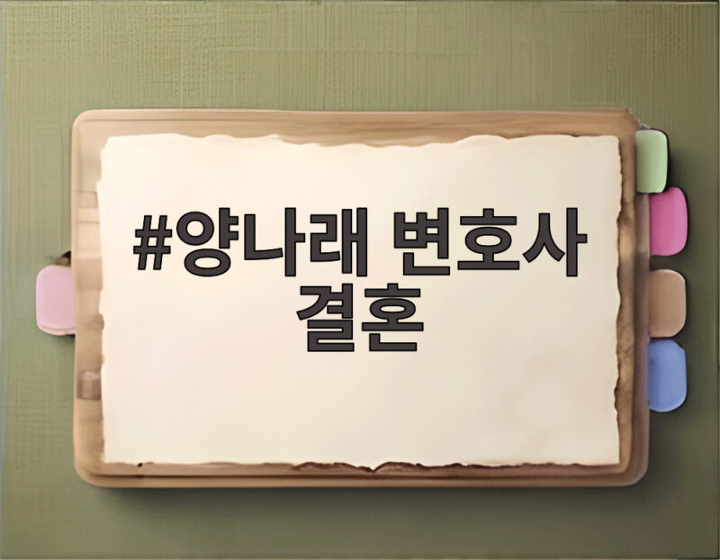 양나래 변호사 결혼 소식과 신랑 얼굴을 숨기는 이유 1 양나래 변호사 결혼