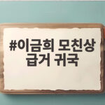 이금희 모친상 급거 귀국