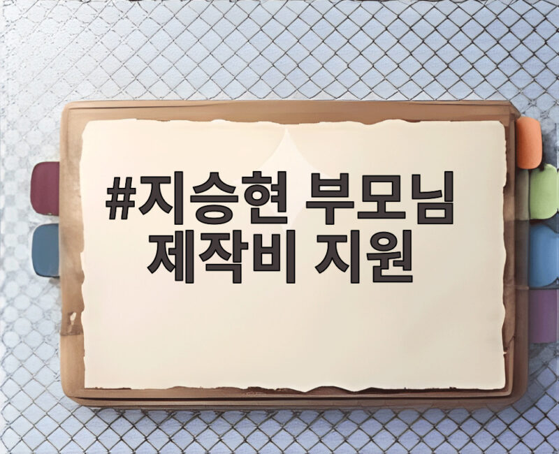 지승현 부모님 제작비 지원