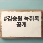 김승원 녹취록 공개