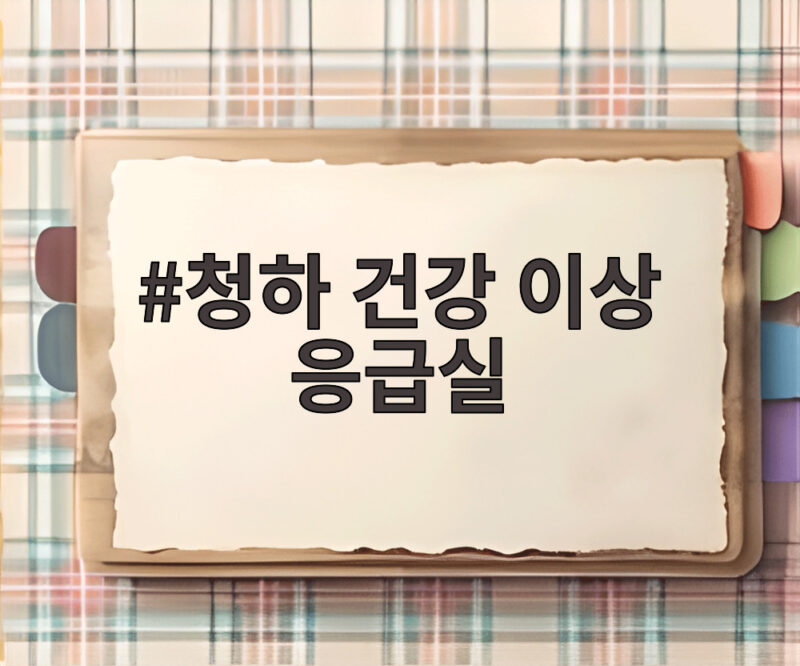 청하 건강 이상 응급실