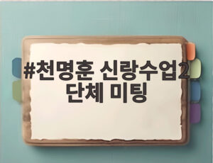 천명훈 신랑수업2 단체 미팅