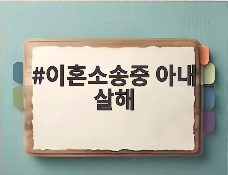 이혼소송중 아내 살해 사건 전말과 가정폭력의 심각성 1 이혼소송중 아내 살해