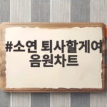 소연 퇴사할게여 음원차트